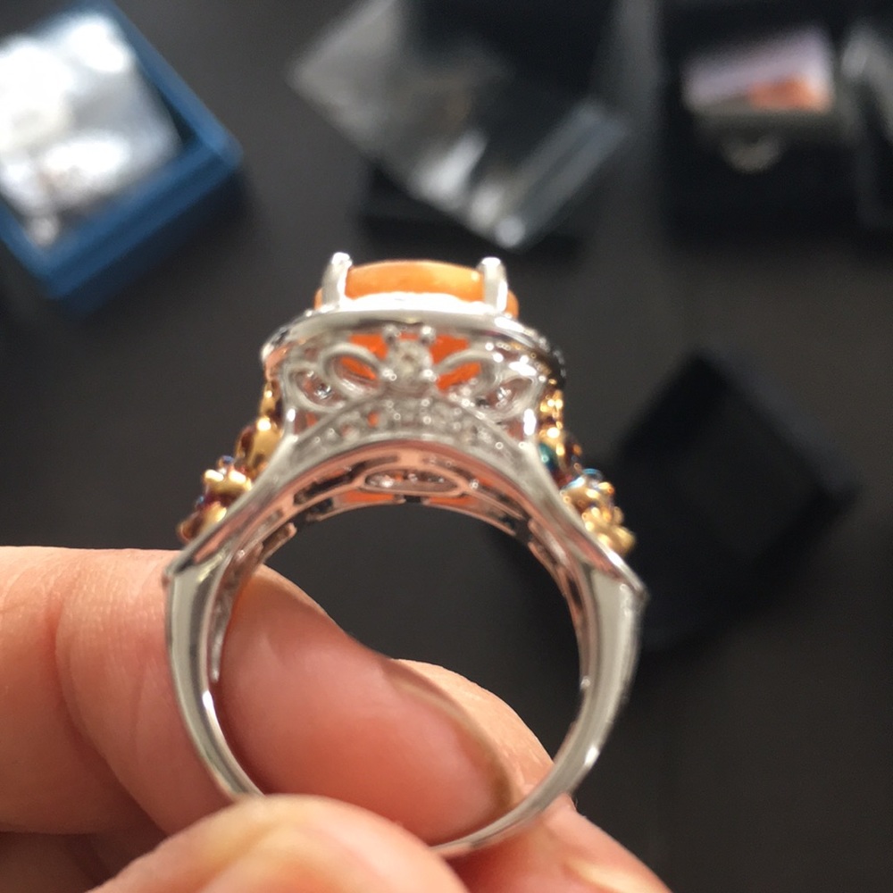 Victoria Wieck 14k gold silver orange gemstone - Picture 2 of 9